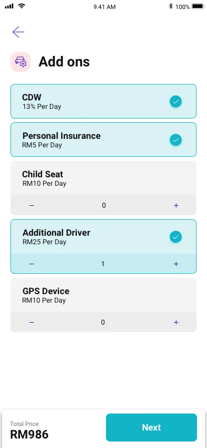 Car Rental App project detail