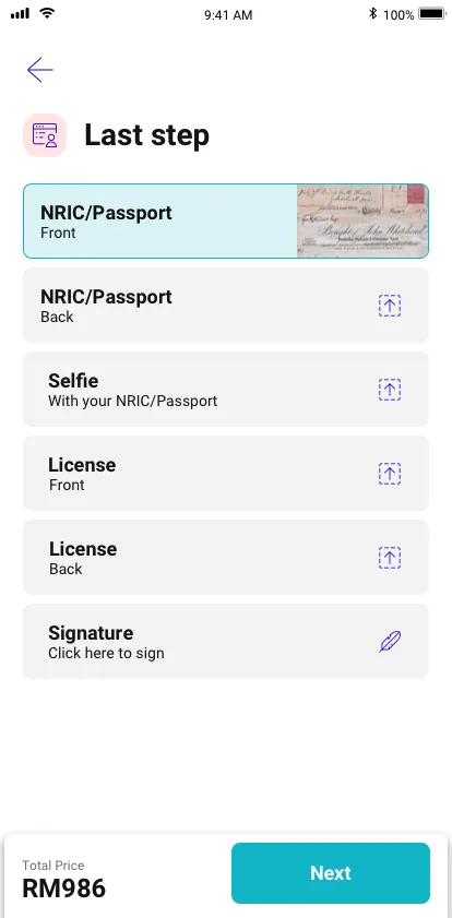Car Rental App project detail