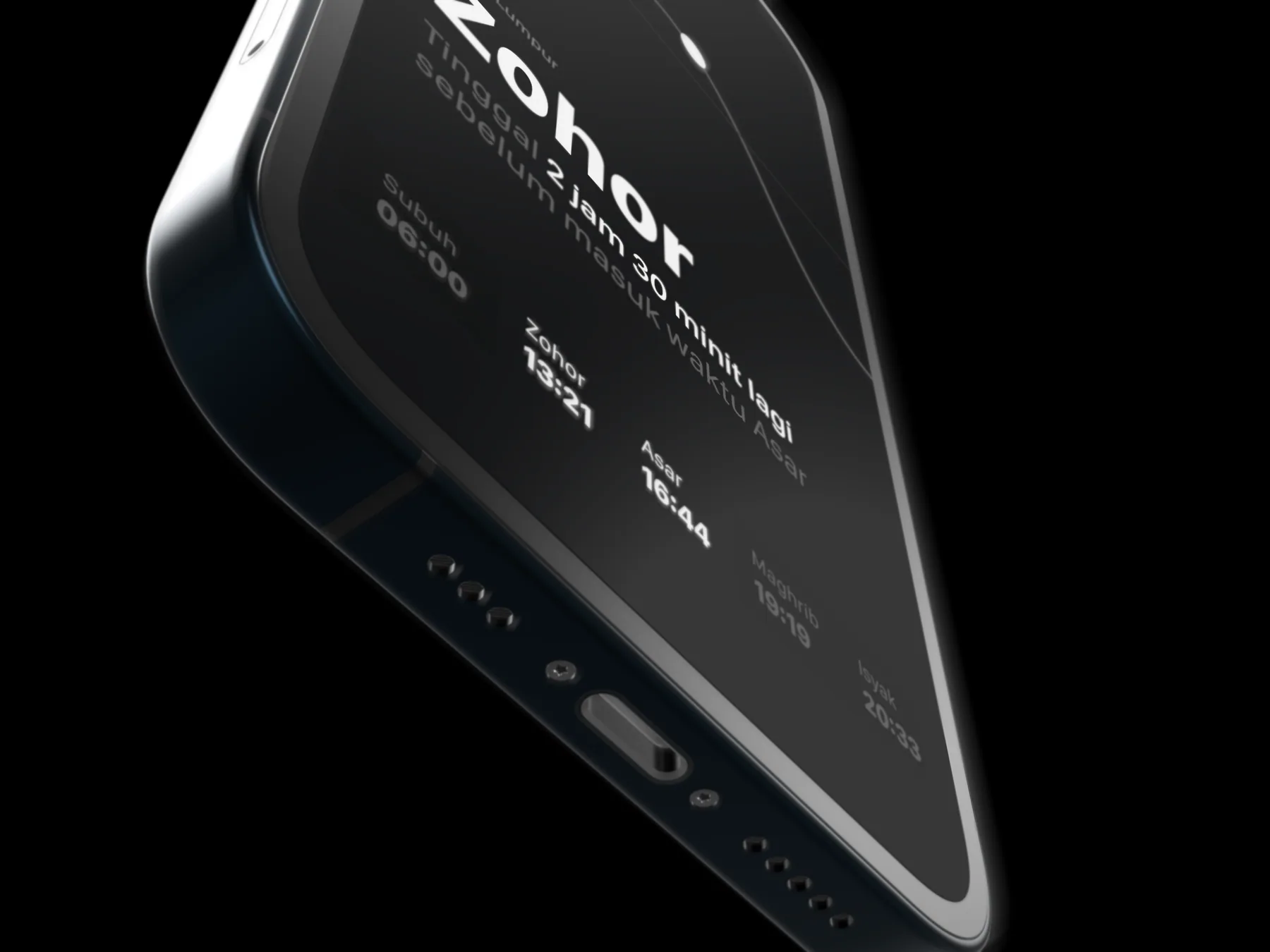 Early goSolat prayer app design shown on an Apple Watch