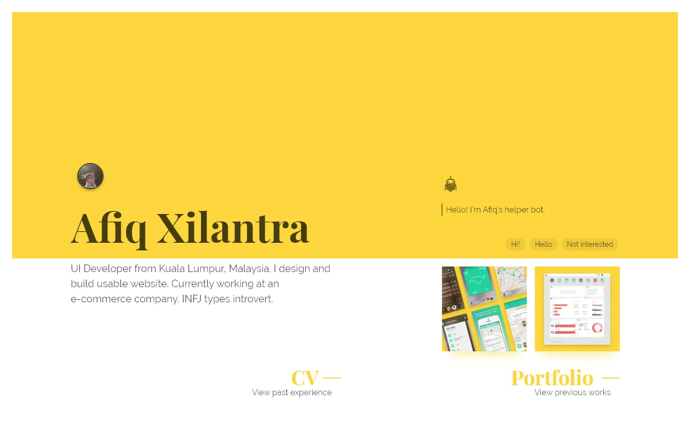 Personal website chatbot