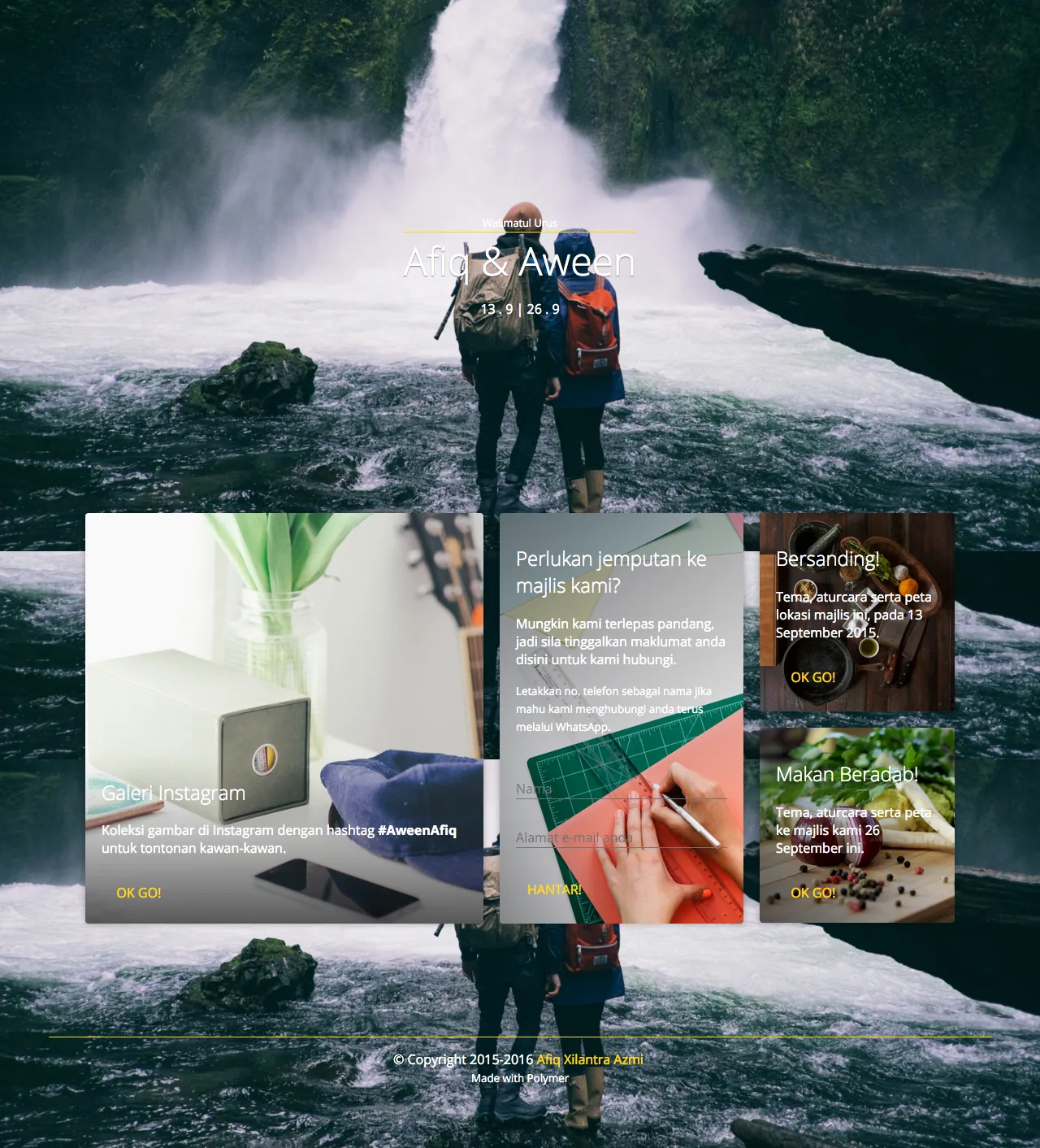 Personal Wedding website